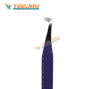 แหนบดึงขนคิ้ว TEEJAY ELT-325 สแตนเลสสตีล รุ่น L Boot ปลายเรียบ สีม่วงเข้ม ปรับแต่งโลโก้ได้ ความยาว 12.5 ซม. - Product Image 2