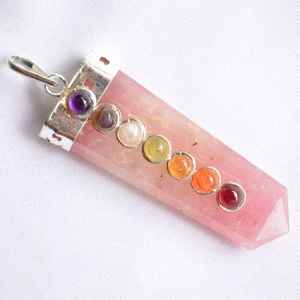 <b>Rose</b> <b>Quartz</b> Faceted Pencil Pendant, Healing Flat <b>Crystal</b> Chakra Pendant Top Quality <b>Necklace</b> for Healing jewelry Feng shui - Product Image 1