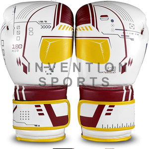 Gants de boxe pour hommes en cuir PU de haute qualité avec logo personnalisé, service OEM, taille personnalisée, séchage rapide, respirants, arts martiaux - Product Image 3