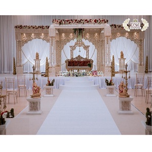 White Palace Mandap for Indian Wedding USA Modern Wedding Palace Theme White Mandap Royal Palace Style Unique White Mandap Set - Product Image 1
