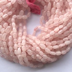 Cuentas ovaladas de Cuarzo Rosa, piedra semipreciosa Natural de 6mm y 8mm, lisa, fabricante de piedras preciosas, compra en línea - Product Image 2