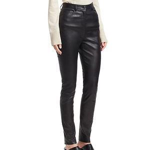 Pantalon en cuir extensible personnalisé pour femmes OEM Pantalon en PU confortable et à la mode de haute qualité à coupe ajustée pour une tenue décontractée élégante - Product Image 4