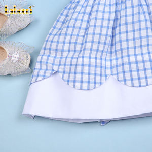 Vente en gros OEM ODM personnalisé smocké automne enfants imprimé à la main 100% coton petite fille vichy robe 3D Pattern-BB2578 - Product Image 4