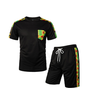 T-shirt homme, ensemble court et haut, tenue décontractée, nouvelle collection été, 2 pièces - Product Image 1