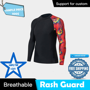Rashguard de compresión para hombre y mujer, camisetas de surf con estampado personalizado, OEM, 2022 - Product Image 4