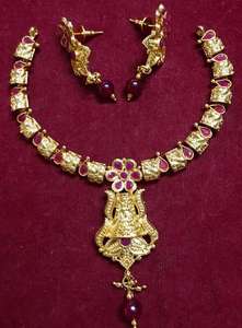 Feuilles vertes collier marron clair bijoux de mode avec placage à l'or avec perle comme pierre principale conception de Logo personnalisable - Product Image 6