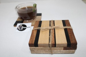 Sous-verre de protection en bois et résine carrés de haute qualité pour restaurant d'hôtel à domicile avec matériau en bois et résine - Product Image 2