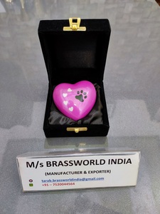 Urna Funeraria de Aluminio Negra con Diseño de Pata y Corazón Pintado a Mano, Estilo Americano, para Adultos, Recuerdo Rosa - Product Image 2
