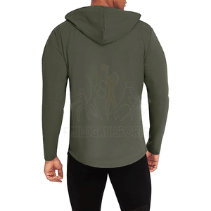 Hot Sell Custom Made Men Fitted Gym Hoodie with Customized Printing - Product Image 2