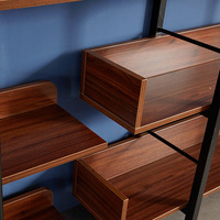 Étagère industrielle, bibliothèque, séparateur de bureau à domicile ou de salon, en métal et fer, design moderne, 5 niveaux, hauteur réglable, noir et blanc