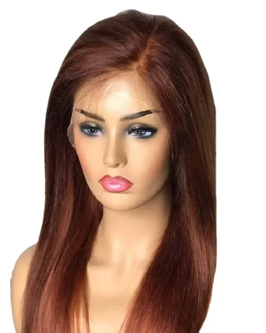 Autumn Fall Hair Color Auburn Human Hair Extension Virgin Remy Indian Hair Wigs Customized Color Wigs Available