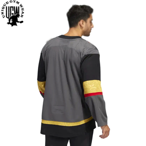 Venta caliente por encargo de gran tamaño negro juvenil hockey sobre hielo Jersey diseño liso desgaste de hockey sobre hielo - Product Image 6