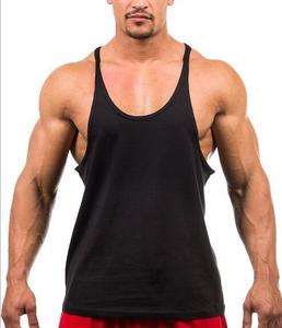 Débardeur de fitness personnalisé pour hommes, broderie de singulet de sport uni en coton grande taille, design sans manches décontracté pour la musculation en salle de sport - Product Image 1