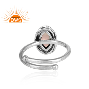 Natural Ethiopian Fire <b>Opal</b> Gemstone Adjustable <b>Ring</b> Wholesaler Caution 925 Sterling <b>Silver</b> Oxidized <b>Ring</b> Jewelry Supplier - Product Image 4