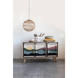 Vente en gros d'abat-jour rond en rotin naturel écologique Design moderne pour la vie à domicile du Vietnam - Product Image 2