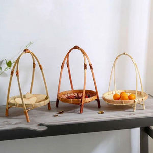 Hot <b>Sale</b> Vietnam Hand Woven Bamboo Fruit Organizer Tray Antique Flower Style Home <b>Decoration</b> Fruit Stand Model from Vietnam - Product Image 5