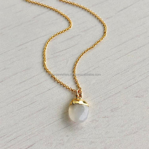 Pendentif en pierre de lune arc-en-ciel en argent sterling 925 plaqué or, bijoux faits à la main - Product Image 3