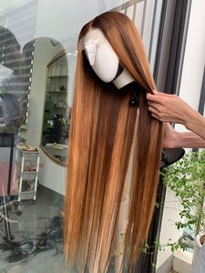 Pelucas de Cabello Remy Vietnamita Liso Natural para Mujer, con Mechas, Trama Única, Todos los Colores - Product Image 1