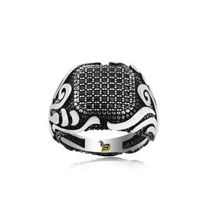 925K Sterling Silver Design Turkish <b>Men</b> <b>Onyx</b> <b>Ring</b> - Product Image 2