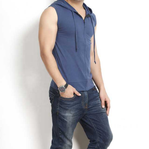 Sweat à capuche sans manches avec fermeture éclair pour homme - Product Image 3