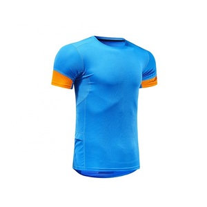 Camiseta ligera de manga corta con cuello redondo elástica informal de tela de secado rápido para hombres y mujeres ropa deportiva de gimnasio camiseta - Product Image 3