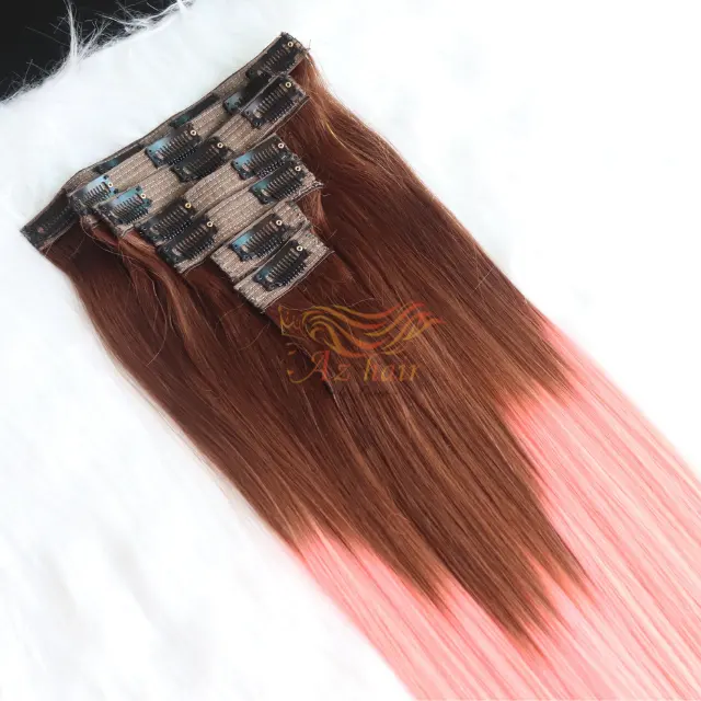 Estensioni dei capelli di vendita calda del Vietnam doppie estensioni dei capelli umani disegnate clip di remy nelle estensioni dei capelli