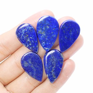 Cabochon Lisse Naturel Lapis Lazuli Taille 25x16mm À 28x17mm Pierre Précieuse Lâche - Product Image 3