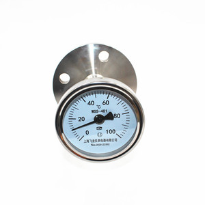 WSS-481 Vollständig Edelstahl Industrielles Bimetall-<span class=keywords><strong>Thermometer</strong></span> Universelle Außentemperaturmessung Flansch-Thermohülse ODM - Product Image 4