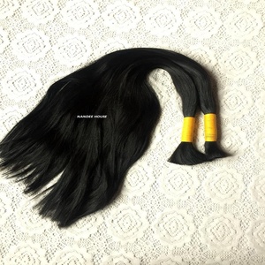 Nandee House-extensiones de cabello humano Natural, pelo indio ondulado virgen, color negro, sin procesar, cutícula, cabello alineación, venta al por mayor - Product Image 4