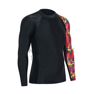 Venta caliente Rash Guards Ropa de entrenamiento Cuello redondo Manga completa Un brazo Sublimación Impreso Elástico Secado rápido Rash Guards en venta - Product Image 1