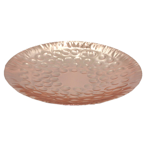 Produit de gros d'usine de plat de service de nourriture rond en métal d'acier inoxydable plaqué de cuivre fait à la main - Product Image 1