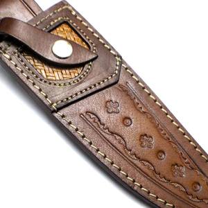 Gaine en cuir ombragée à grain riche fabriquée en usine pour couteaux Bowie à lame fixe pour une utilisation en extérieur - Product Image 3