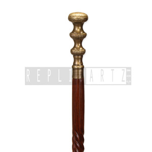 Bâton de marche pliant à manche en laiton massif avec manche en bois - Product Image 5