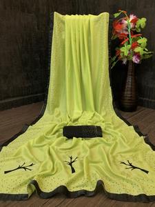 Moda y tendencia Ropa formal Seda Impreso Saree con pieza de blusa Señoras indias Ropa de mujer Precio bajo Surat al por mayor. Prenda - Product Image 5