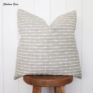 Bohemian Stripe Cotton Cushion Cover Throw Pillow Cover Square Shape Woven Cushion Cover from Indian Supplier