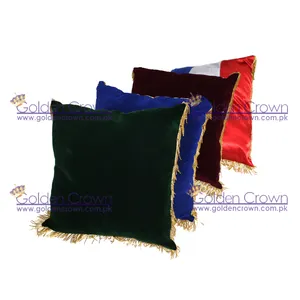 Customized Cushions Velvet Cover With Gold Bullion Fringe | wholesale bullion wire fringes