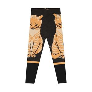 Leggings de yoga respirants et antibactériens extensibles dans quatre directions, avec logo personnalisé imprimé par transfert thermique, motif chat miel, vente en gros - Product Image 3