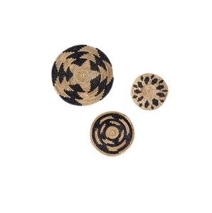 Macetero Vintage de algas marinas, cesta para decoración de pared de Vietnam, impresionante plato de algas naturales de punto - Product Image 3