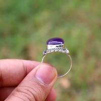 Anillo de Plata de Ley 925 con amatista Natural Certificada, joyería hecha a mano con piedras preciosas, precio de fábrica al por mayor