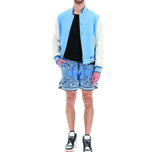 Varsity เสื้อแจ็กเก็ตเบสบอลสำหรับผู้ชาย,เสื้อแจ็กเก็ตแฟชั่นทันสมัยทำจากหนังผ้าวูล - Product Image 1
