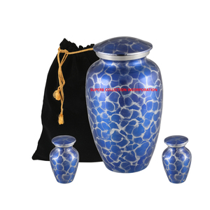 Urnes fournisseurs de crémation en métal urnes funéraires bleues urnes de crémation pour animaux de compagnie fournisseurs en gros argent adulte - Product Image 1