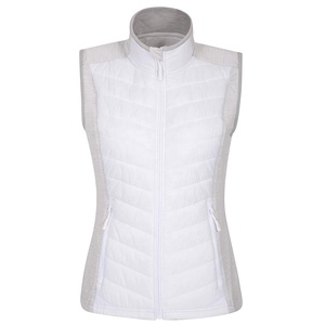 Chaleco acolchado con bolsillos y cremallera para mujer, chaqueta blanca sin mangas, acolchada, con OEM - Product Image 3
