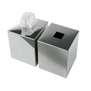 Juego de 2 Cajas de Pañuelos de Metal Plateado para Boda, Caja de Pañuelos Decorativa, Porta Servilletas Personalizado a Precios Económicos - Product Image 1