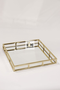 Designer en bois grande planche à découper ronde feuille métal bois plateaux de luxe en gros métal service plateau en bois - Product Image 6