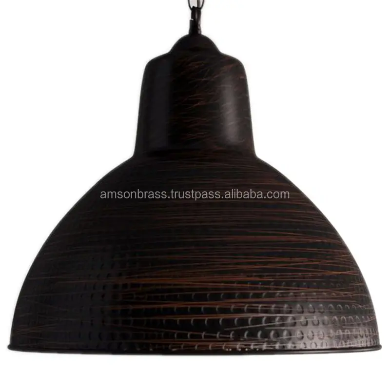 İyi fiyat asılı siyah sarkık lambası Metal ev aydınlatma dekoratif dövülmüş gölge siyah kolye lamba