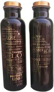 Botella de agua de cobre puro impresa de la India, vasos de plástico para beber directamente y hervir agua - Product Image 6