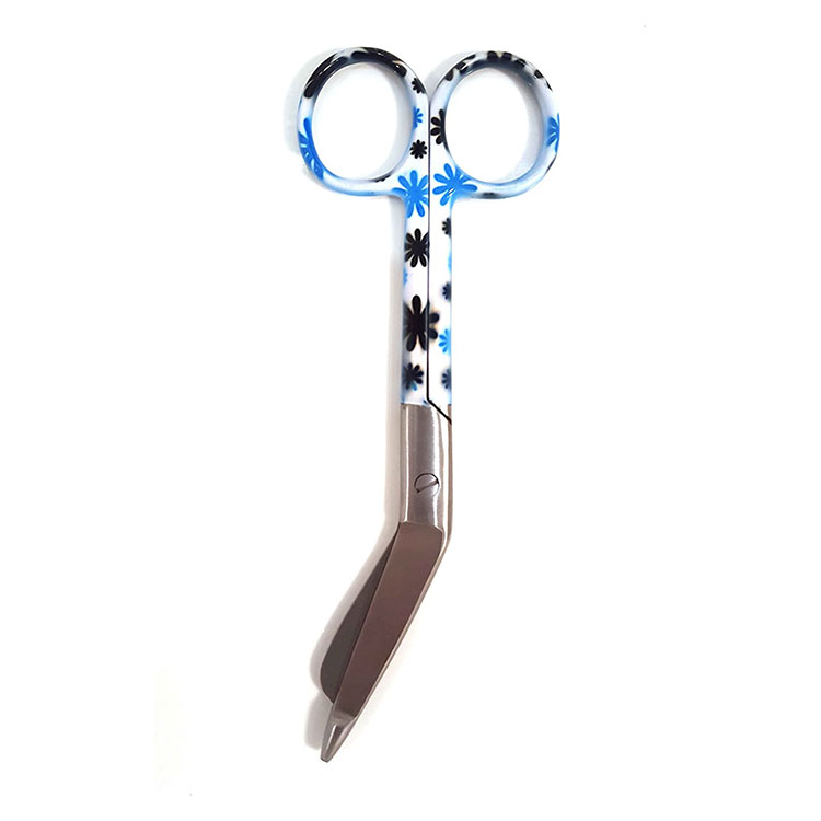 Ножницы-повязки Lister с ручкой 14,5 см, синие цветы, новые цвета, с цветочным узором, основы хирургических инструментов