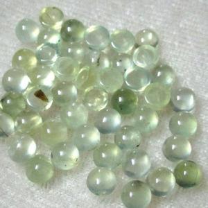 Cabujón Calibrado Redondo y Liso de Prehnita Verde Natural de 7 mm, Piedra Preciosa Suelta al por Mayor de Fábrica para la Fabricación de Joyería Artesanal de Última Moda - Product Image 1
