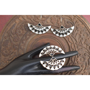 Trending-anillo y pendientes de plata para mujer y niña, conjunto combinado de diseño de moda, novedad de 2021 - Product Image 4