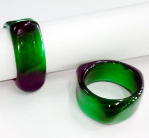 Anillo con soporte para servilletas, anillo con forma de resina dorada, Vintage, de lujo, informal, San Valentín - Product Image 1